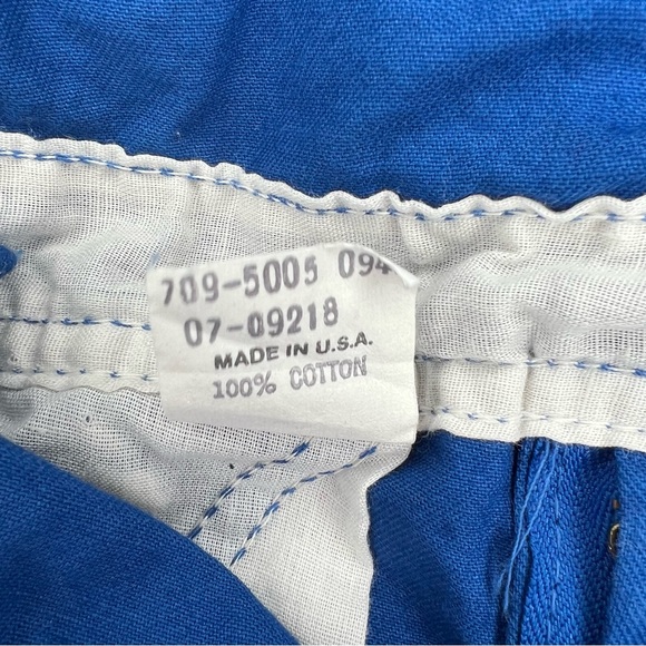 Vtg 90s Oshkosh B'Gosh Unisex Sz 5 Royal Blue Shortall Short Overalls Vestback - Picture 6 of 7